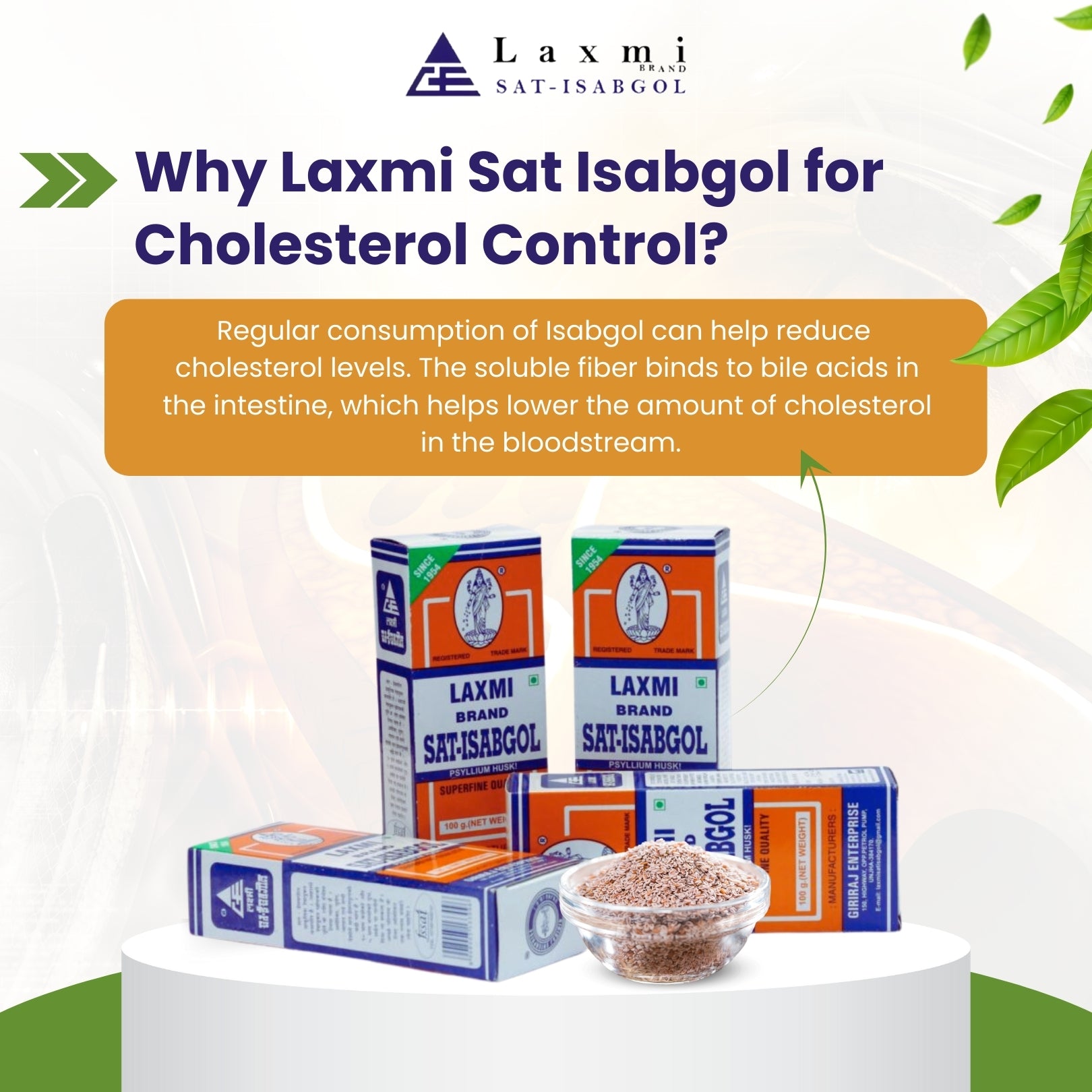 Laxmi Sat Isabgol for Cholesterol Control