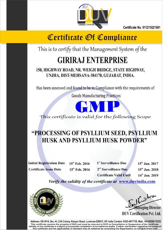 GMP Certified Company to Sale Sat Isabgol